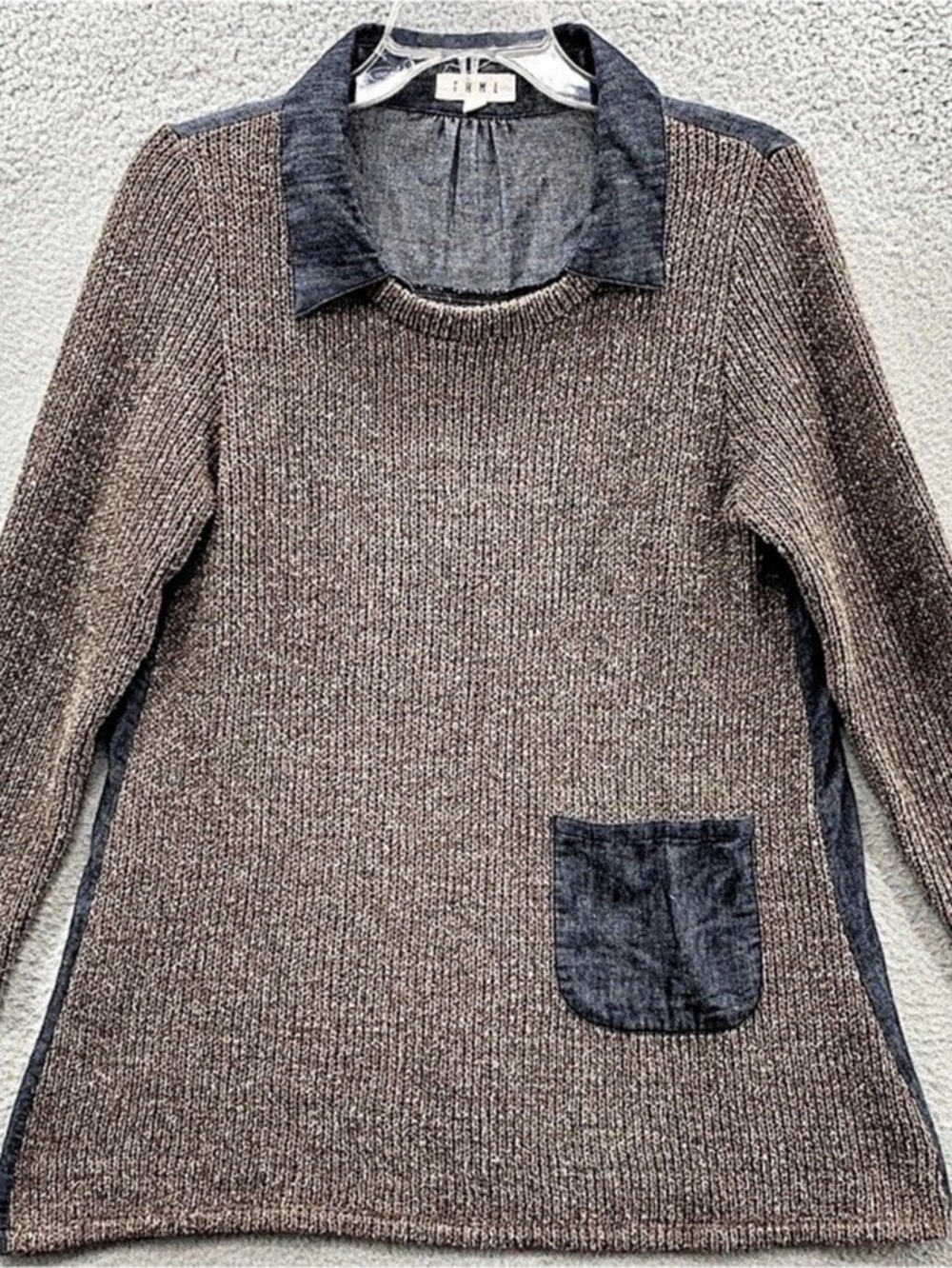 THML Brown & Gray Knit Tunic Size XS NWT